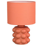 Terracotta Orange Ceramic Modern Table Lamp with Satsuma Orange Drum Shade 30cm