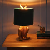Green and Gold Hiding Hare Table Lamp