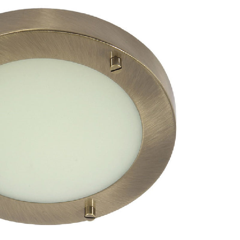 Antique Brass Round Flush Bathroom Light