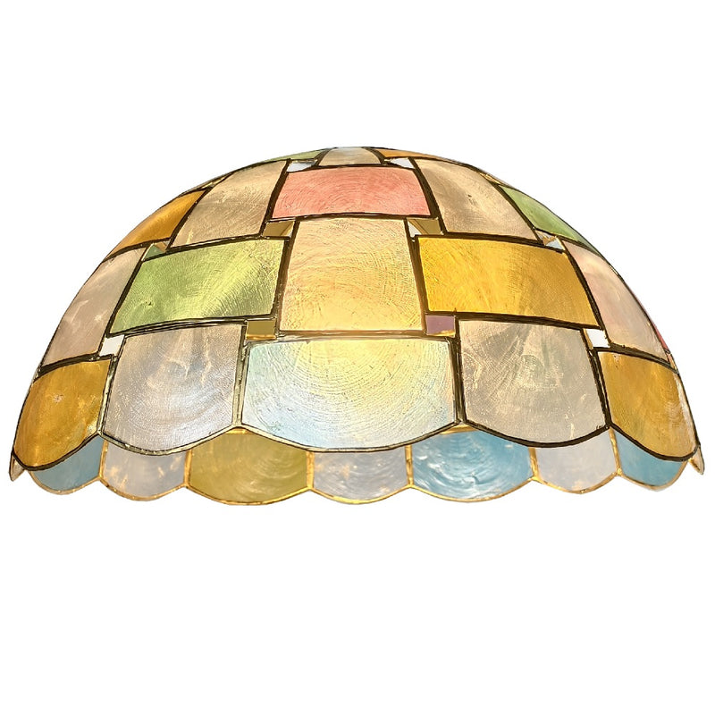 Britalia BRS15 Multicoloured Capiz Shell Vintage Retro Easy Fit Pendant Shade - 12 Inch Diameter