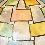 Multicolored Rectangle and squares capiz shell shade