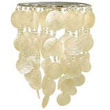 Natural Capiz Shell with Acrylic Beads Vintage Easy Fit Pendant Shade 25cm