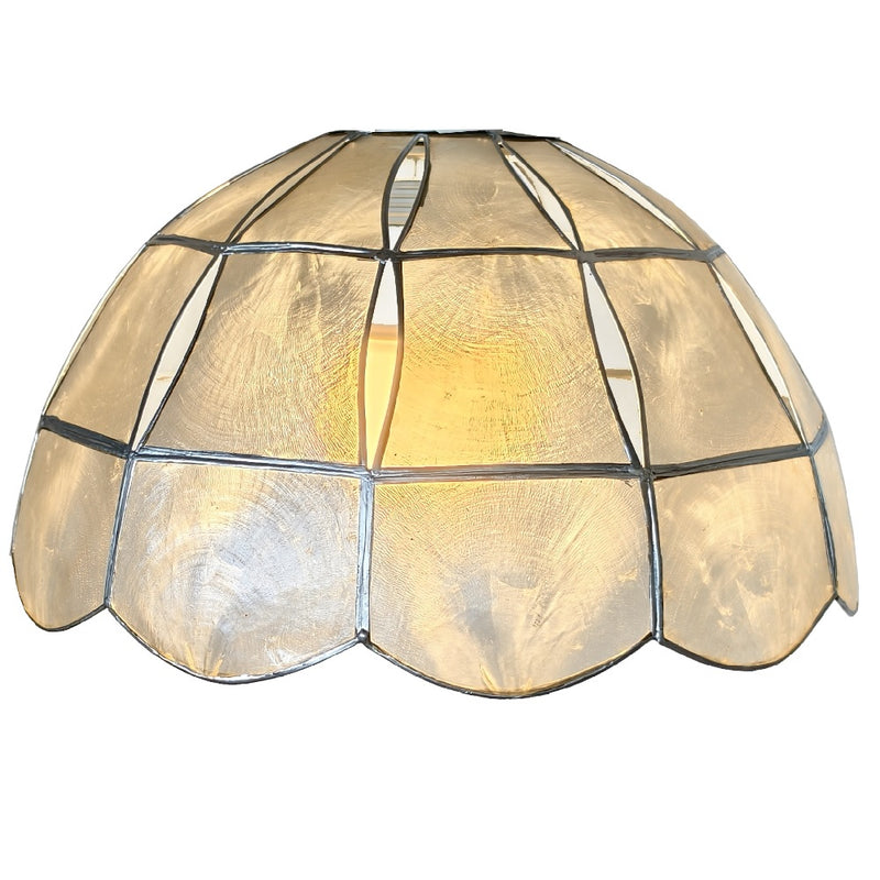Britalia BR17NAT Natural Opaque Capiz Shell Art Deco Vintage Easy Fit Dome Pendant Shade - 10" Diameter&nbsp;