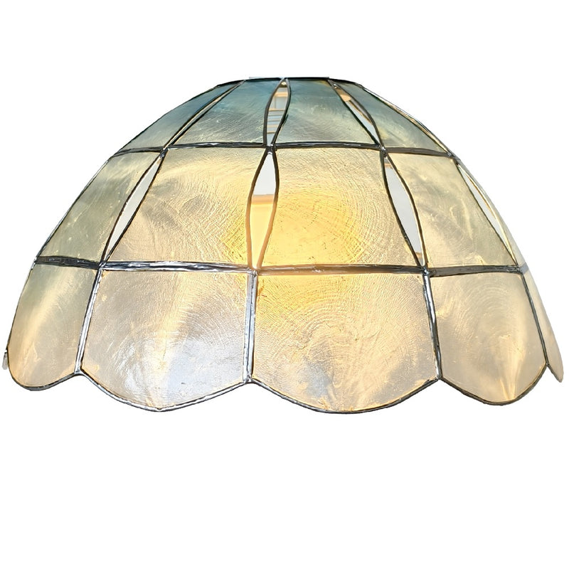 Britalia BR17BLUE Blue Natural Opaque Capiz Shell Art Deco Vintage Easy Fit Dome Pendant Shade - 10" Diameter