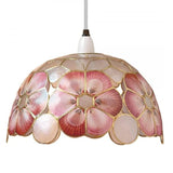 Britalia BR34 Red Capiz Shell Wild Flower Vintage Easy Fit Dome Pendant Shade 
