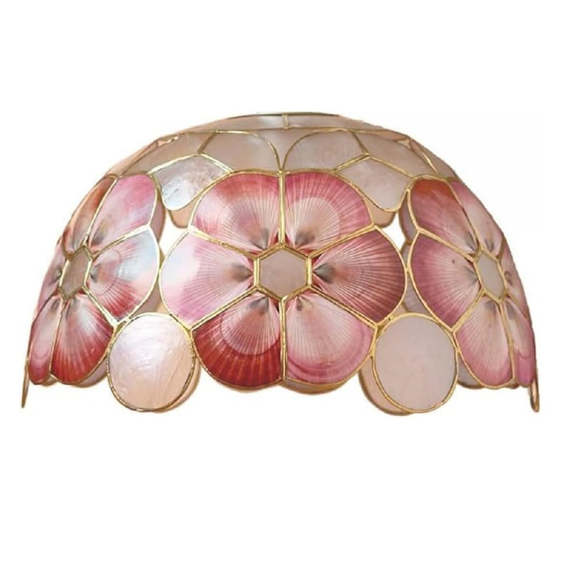 Red Capiz Shell Wild Flower Vintage Easy Fit Dome Pendant Shade