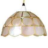 Britalia BRS3N Natural Opaque Capiz Shell Art Deco Vintage Easy Fit Dome Pendant Shade