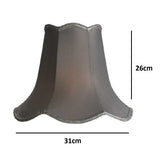 12" Slate Grey Traditional Faux Silk Scalloped Lamp Shade 30cm