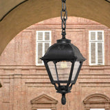 Black Retro Lantern Outdoor Pendant 