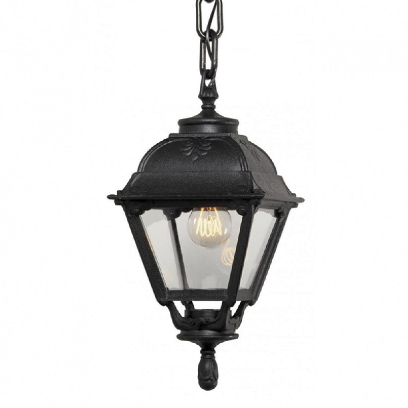 Black Outdoor Coastal Coach Lantern Pendant Light