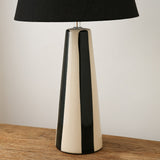 modern cream ceramic table lamp with black fabric shade