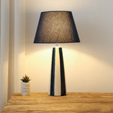 designer blue lamp with tapered ceramic base