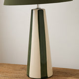 Olive Green and Cream Ceramic Modern Table Lamp with Olive Green Shade 52cm