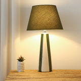 Olive Green and Cream Ceramic Modern Table Lamp with Olive Green Shade 52cm