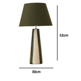 Olive Green and Cream Ceramic Modern Table Lamp with Olive Green Shade 52cm