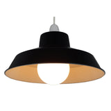 Black Metal Coolie Vintage Retro Easy Fit Pendant Shade 35cm