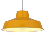 Mustard Yellow Metal Coolie Vintage Retro Easy Fit Pendant Shade 30cm