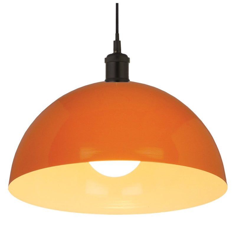Orange Metal Vintage Dome Pendant Ceiling Shade