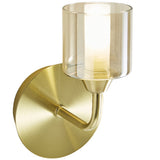 Polished brass bathroom wall light