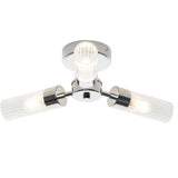 Polished Chrome 3 lamp bathroom ceiling light