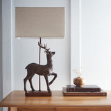 resin stag table lamp with shade