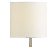 Satin Chrome Modern Slimline Touch Control Table Desk Lamp with Cream Suede Drum Shade 40cm