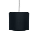 10" Black Vintage Fabric Drum Pendant & Floor Lamp Shade 26cm