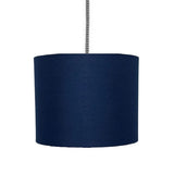 10" Navy Blue Vintage Fabric Drum Pendant & Floor Lamp Shade 26cm