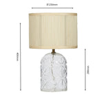 Glass Table lamp with Linen Shade