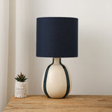 Navy Blue Ceramic Desk Lamp for Living Room