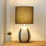 Ceramic vase table lamp with shade