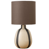 Britalia BRLTOGAGY/TL Soft Grey and Cream Ceramic Modern Table Lamp with Soft Grey Drum Shade