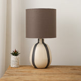 modern ceramic table lamp with grey shade
