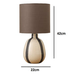 Grey ceramic table lamp with shade