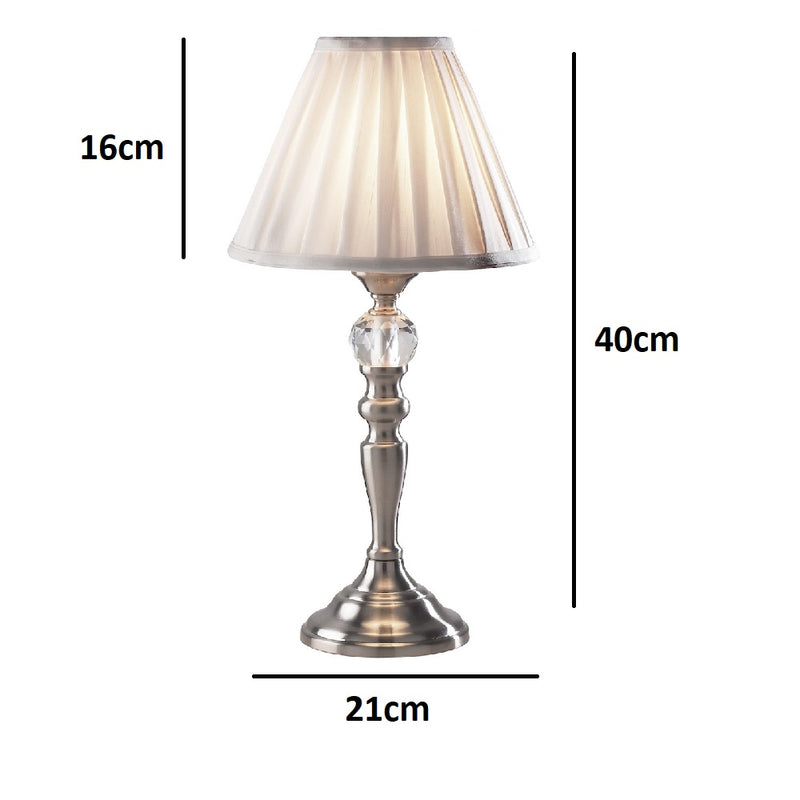 satin chrome traditional touch table lamp