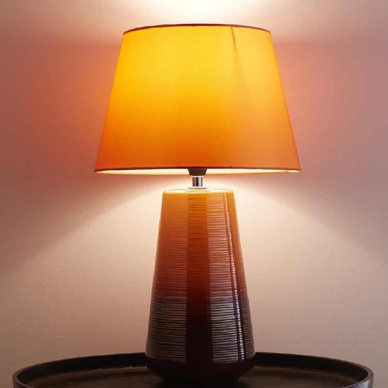 Modern Satsuma Orange Ceramic Table Lamp