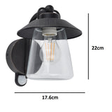 Black outdoor security light with sensor