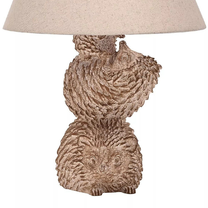 Wooden Hedgehog Table lamp with Shade