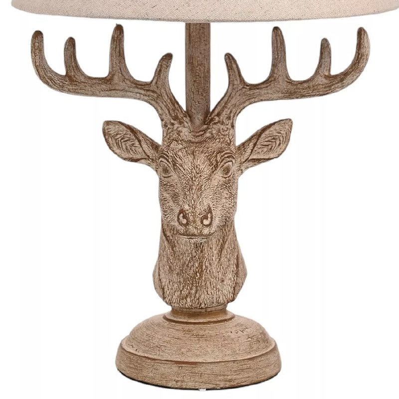 Brown Stag Head Table Lamp