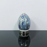 Blue Art Deco Tile Glass Mosaic Egg 20cm | Vintage Retro