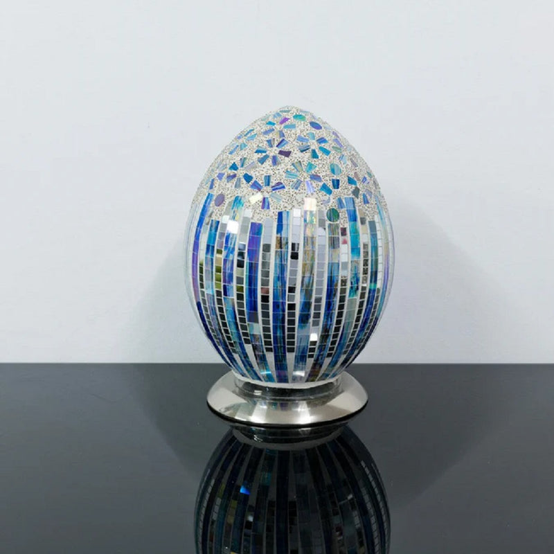 Large Blue Mosaic Egg table lamp