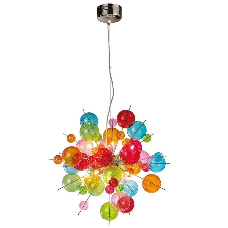 Molecular Multi-Coloured Bauble 10 Lamp Chandelier Pendant Light