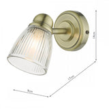 Antique Brass Retro Switched Bath Room Wall Light