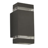 LED Anthracite Outdoor Rectangular Modern Up & Down Wall Light IP44