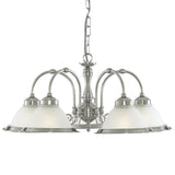 Silver & Frosted Glass Shade Ceiling Lighting