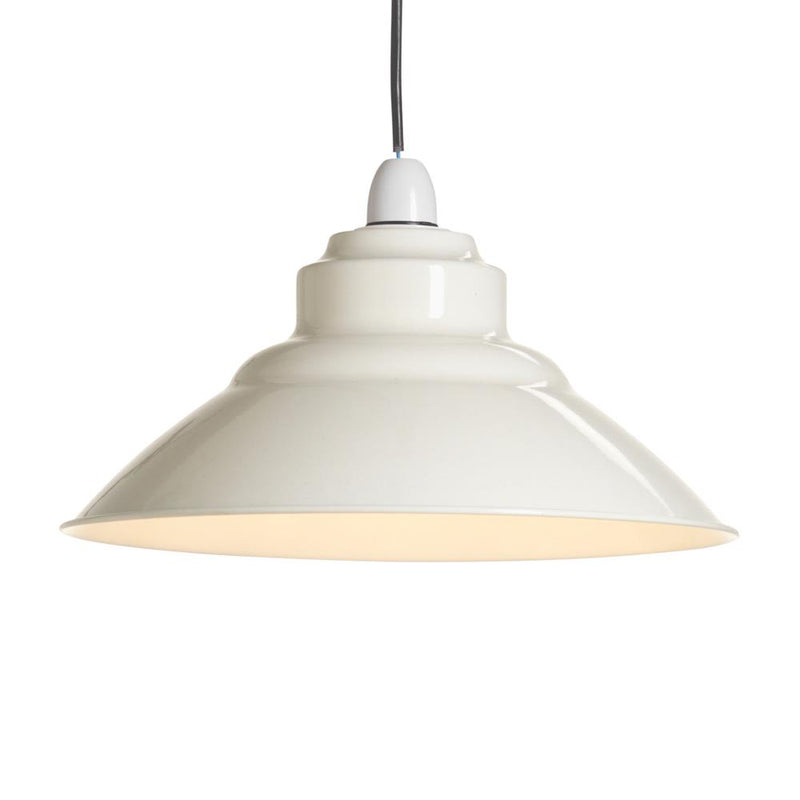 Cream Metal Vintage None Electric Easy Fit Dome Pendant 31cm