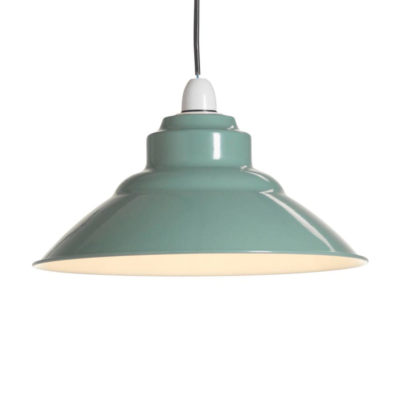Duck Egg Blue Metal Vintage None Electric Easy Fit Dome Pendant 31cm