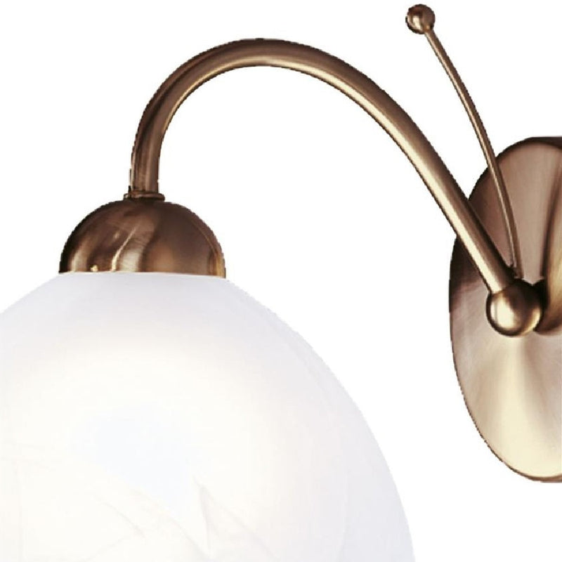 Aged Brass Curved Neck Indoor Wall Light