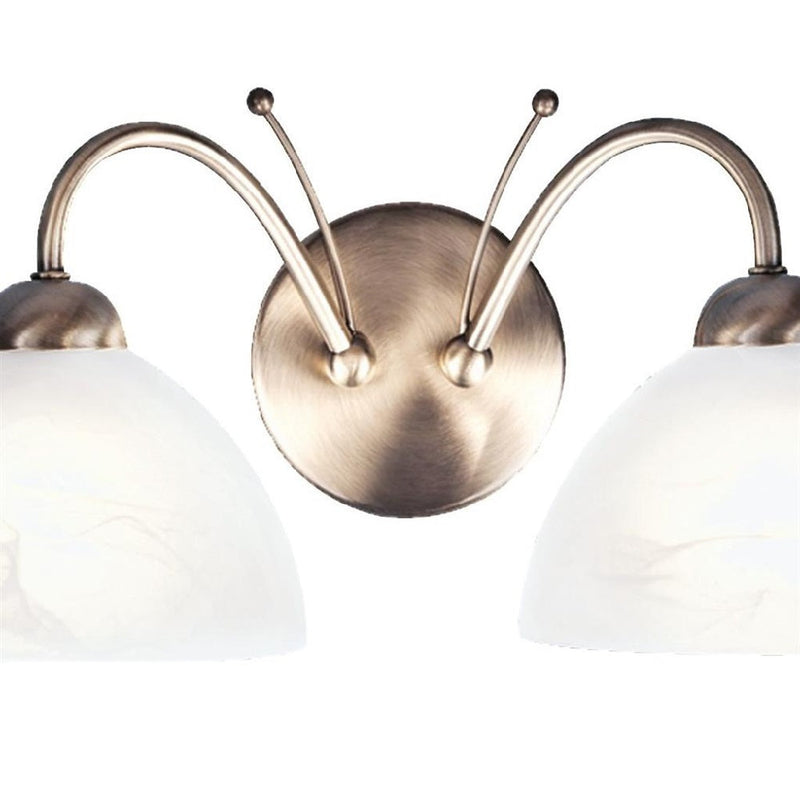 Aged Brass Curved Necks Indoor Wall Light