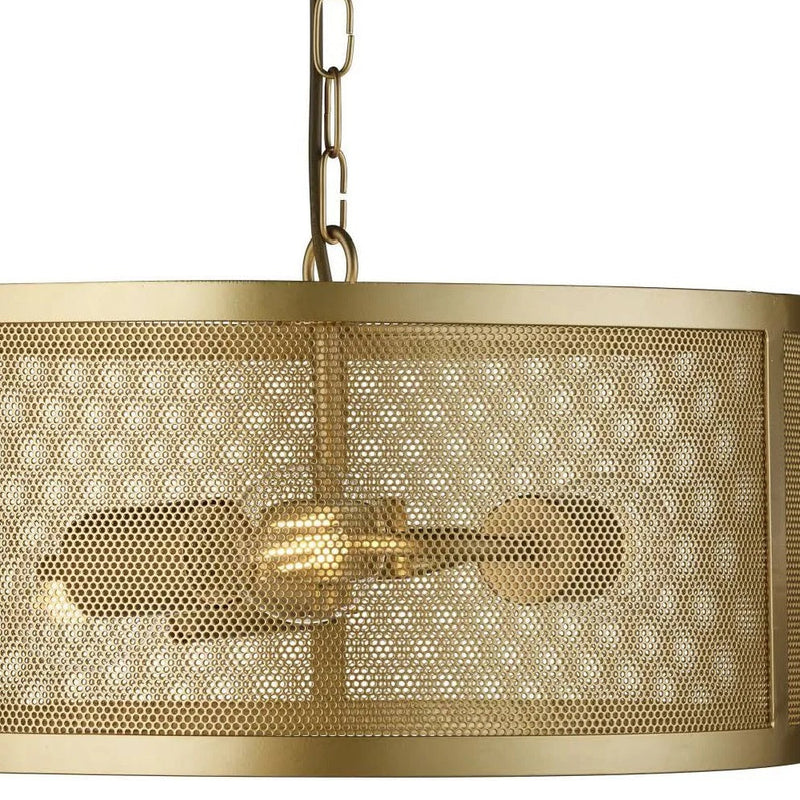Satin Gold Mesh Cage Pendant Light